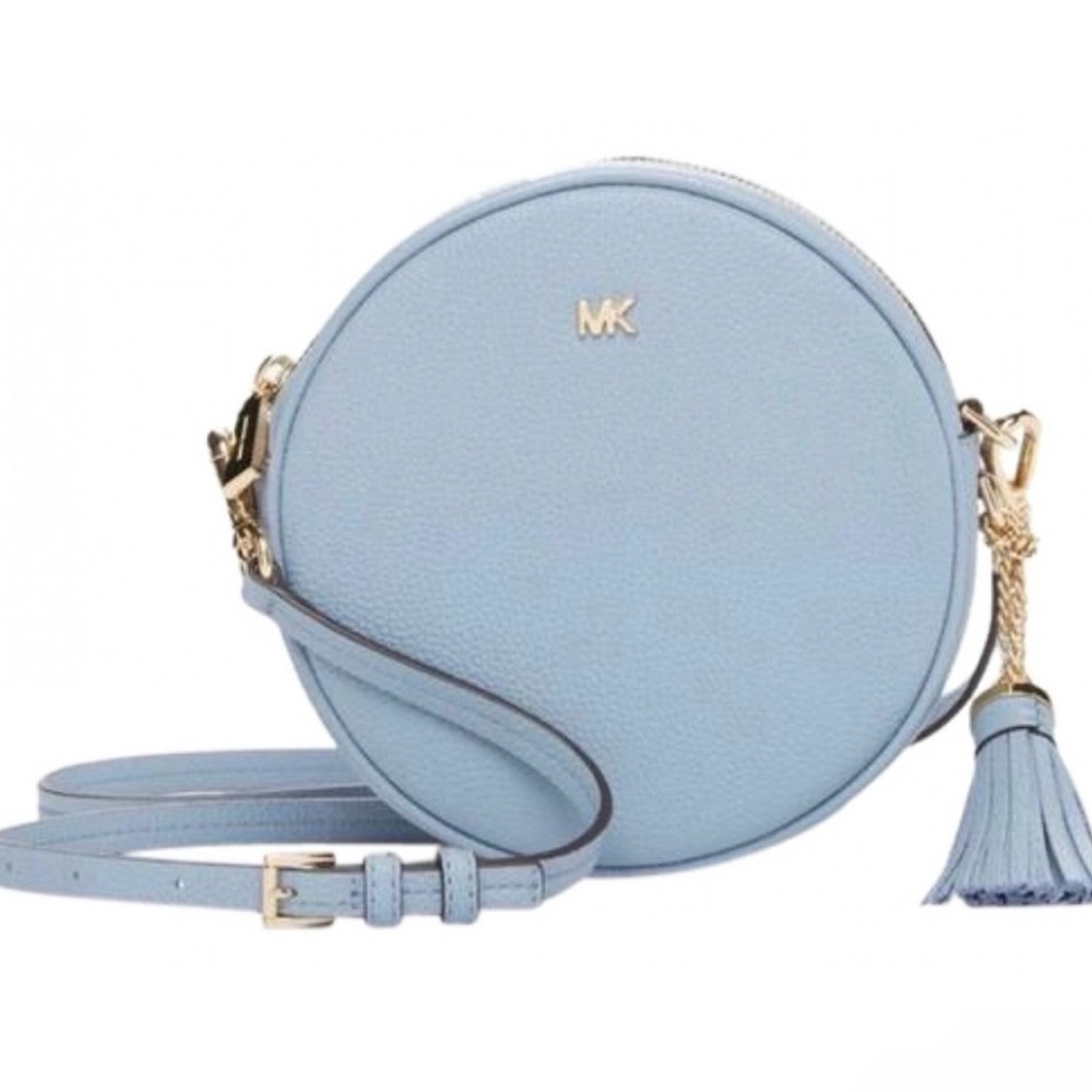 MICHAEL KORS LEATHER CIRCLE CANTEEN CROSSBODY WITH MATCHING CARD HOLDER EUC - Picture 6 of 10